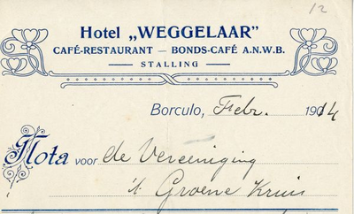 0849-03601 Hotel Weggelaar, café-restaurant, bonds-café A.N.W.B, stalling.
