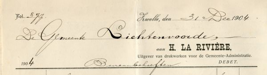 0849-3744 H. la Rivière, uitgever van drukwerken voor de gemeente-administratie