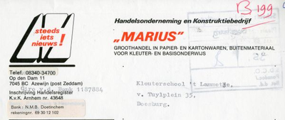 0849-3845 Handelsonderneming en Konstruktiebedrijf Marius , groothandel in papier- en kantoorwaren, buitenmateriaal ...
