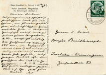 191-b Ansichtkaart met foto van huis Landfort (zuidgevel), zwartwit