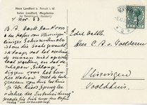 192-b Ansichtkaart van zuidgevel van huis Landfort
