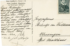 193-b Ansichtkaart met foto van huis Landfort (zuidgevel), zwartwit