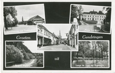 196 Ansichtkaart groeten uit Gendringen met foto's van Anholtsweg met Tramstation te Gendringen, Grotestraat ...