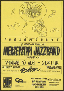 87 Jazz in Style presenteert 8-mans formatie Merseysippi Jazzband Liverpool. Bulten, Parallelweg 72 Winterswijk