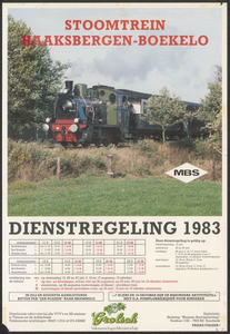 93 Stoomtrein Haaksbergen-Boekelo. Dienstregeling 1983