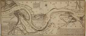 208-0003 Kaart figuratief van de Waalstroom van Schenkenschans tot beneden het canaal te Pannerden..., 20 october 1753