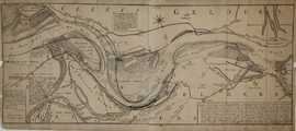 208-0004 Kaart figuratief van de Waalstroom van Schenkenschans tot beneden het canaal te Pannerden..., 20 october 1753