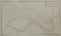 211 Ruuwe schets van de situatie van den Rhijn en dijcken tusschen Bislyk en Rees in de lande van Cleef, [ca. 1775]