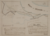 1071 Aftekening der situatie van den doorbraak tot Hedel...en nog te leggen nieuwen bandijk..., 6 juni 1757