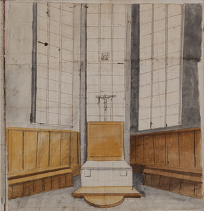 1108 [Het inwendige en drie vensters in de Raadsheerenkapel in de St.Walburgskerk te Zutphen, [1565]