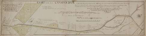 574-0001 Kaart van den Canonsdijk : beginnende even boven de Asstraat tot even voorbij of beneden den Hertogh..., [1771]