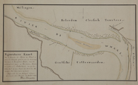 655-0002 Figuratieve kaart van de situatie der rivier de Waal tegens het bovenste gedeelte van de uitterwaarden onder ...