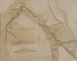 893-0005 Caart van den Ossenwartzen dam [bij Lobith] sooals denselven sigh heeft bevonden den 19den junii 1754, 22 juni 1754