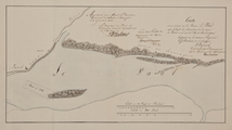 6307 Carte d'une partie de la rivière le Waal representant la situation de la dique de Varick ainsi que l'épi de ...