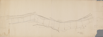 12838 Kaart van de rivier de Nederrijn boven en beneden de Spees, 1851