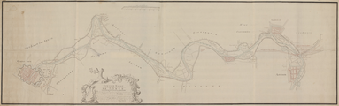 12876 Gemeten kaart van het Benedenste gedeelte der rivier de Linge van Gorinchem tot boven Asperen, [18e eeuw]