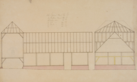 407-0001 [Een schuur of boerenwoning vermoedelijk te bouwen op het landgoed Zypendaal, [19e eeuw]