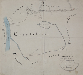 19 Croquis visuel d'une partie du terrain nommé Grondstein : situé au sud de la Commune de Zevenaar, [1811]