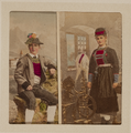 1617-0018-02 Mensen in klederdracht, links: Zillerthal, rechts: Deffereggenthal, ca. 1900