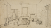 526-0013 Interieur kamer van tante Emilie in het paleis, 1850-1900