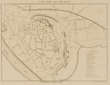 12 Platte grond der stad Arnhem, 1868]