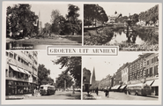 5466 Groeten uit Arnhem Lauwersgracht, Janssingels,Willemsplein, Steenstraat, 1951-09-10