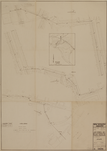 10 Het leggen van een zuurriool t.v.b. de AKU. Vanaf de Vosdijk naar de Rijn. Situatie, 1948-05-25