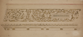1436 Versiering aan het balkon van de concertzaal van Musis Sacrum, [1850-1900]