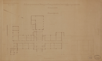 18 Ontwerp voor eene Hoogere Burgerschool met vijfjarigen cursus. Begane grond, 01-03-1904