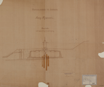 22 Waterleiding te Arnhem. Hoog reservoir, 1885- 13-11-1885