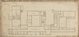 6790 Uitbreiding St. Elisabethsgasthuis te Arnhem. Plattegrond economieafdeeling revisie, 31-12-1934