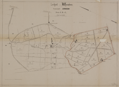 7554 Landgoed Warnsborn. Gemeente Arnhem. Sectie I, K en L, z.d., na 1879