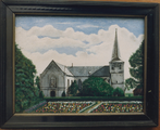 16 Oosterbeek, Oude Kerk, Benedendorpsweg 134, met rozenkwekerij op de voorgrond., 1922