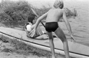 8539-0001 Zwanenbad. Kano's en surfplaken, 28-07-1980