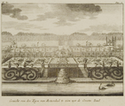 2328 Gezicht van den Tuyn van Rozendael te zien uyt de Groote zaal, 1718
