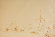 2734 Rivier met schepen en molen, 1826-1844