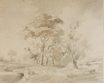 2773 Landschap met bomen en 3 figuren, 1826-1844