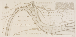 2799 Kaart van de rivier, de Waal boven en beneden den Mond van 't Pannerdensche Canaal, 1772-1784