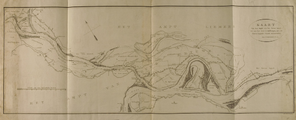 4160 Kaart van den Rijn van het boven Spijck tot aan het veer te Malburgen met de daarin leggende 's lands Rivierwerken, 1807