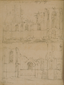4186-0018v Kerk te Rijsbergen- ruïne. Twee schetsen, [ca. 1768]