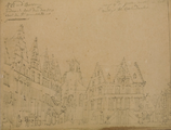 4186-0023v Grote Markt, Raadhuis en kerk van St. Jan de Doper te Roosendaal, [1767-1783]