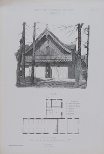 126 Ontwerp van een koetshuis met stallen te Beekhuizen : plaat XIII, 1869