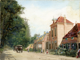 154 Straatweg te Eellecom richting Dieren ter hoogte van bakkerij/pension Troost, ca.1900