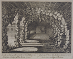 21 Gezicht van Dieren onder de Grotte en Wandelplaats van de beplante heining tusschen de twee vijvers , [1698-1746]