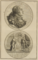 1505-III-109rood-0003 [Twee medaillons met het portret van stadhouder Willem IV en een zinnebeeldige aanbieding van het ...