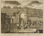 1505-III-162B4rood-0008 No.V: De Nieuwe Grott van Rozendael van vooren met de Hartshoofden, by de visvijver, 1718