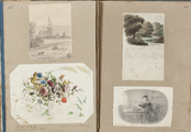 2-0036 Arnhem van de Zijp af gezien - bloemen - romantisch landschap - lezende jongen, 1843 en z.j