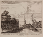 3842 Gezigt langs de haven op de Abdij-toren te Middelburg, 1743, 1746