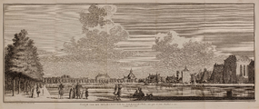 3844 Gezigt van het Molenwater te Middelburg, van agter de Oude Weesschool te zien, 1742, 1751