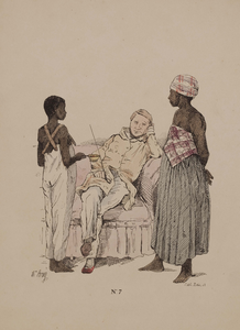 4120-0008 Plantaadje Directeur met huismeid en huisjongen, 1850